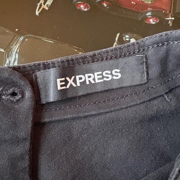 Express Vintage Lace Up Black Legging Ankle Pants Jeans Fitted Rockstar Grunge - Picture 7 of 8